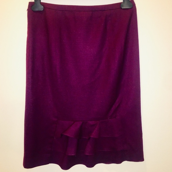 Talbots Wool Ruffle Back Pencil Skirt - Picture 5 of 5